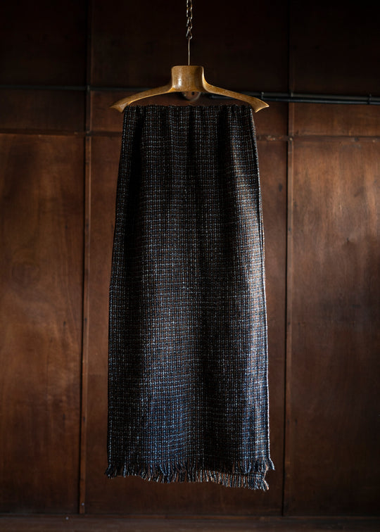 ZIIIN HOME SPUN WOOL SCARF / BROWN