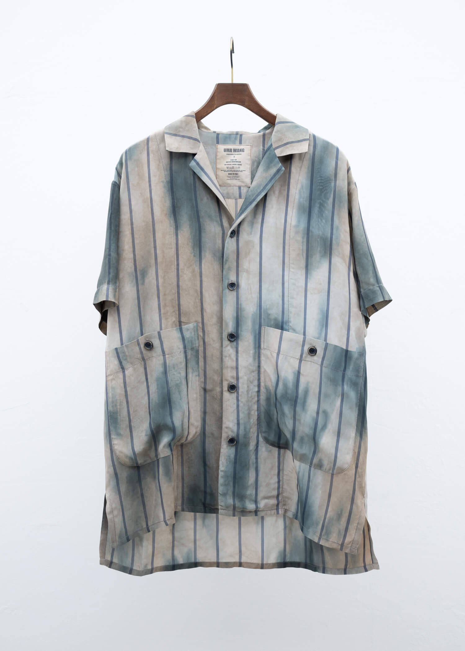 UMA WANG TERRY TOP/SHORT SLEEVE NOTCHED LAPEL SHIRT UM1508