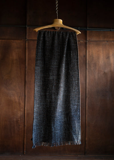 ZIIIN HOME SPUN WOOL SCARF / BROWN