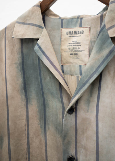 UMA WANG TERRY TOP/SHORT SLEEVE NOTCHED LAPEL SHIRT UM1508