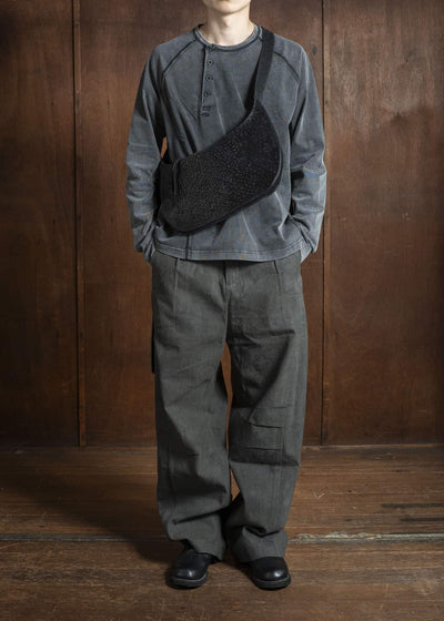 Professor.E CORDOVAN CROSSBODY BAG BLACK 25FW-ACC-FM-04