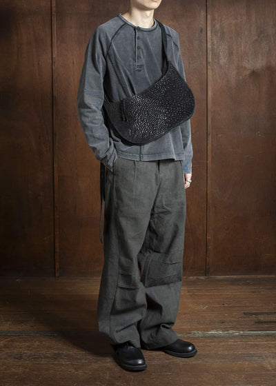 Professor.E CORDOVAN CROSSBODY BAG BLACK 25FW-ACC-FM-04