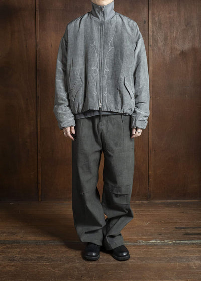 Professor.E PADDED BOMBER NATURAL DYED GRAY 25FW-PE-FM-18