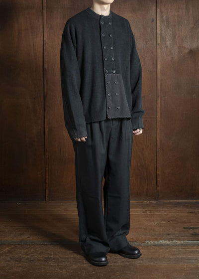 Professor.E DOUBLED BREASTED AGED KNIT BLACK 25FW-PE-KT-02