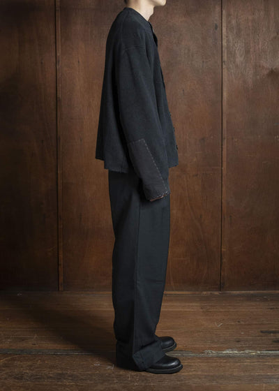 Professor.E DOUBLED BREASTED AGED KNIT BLACK 25FW-PE-KT-02