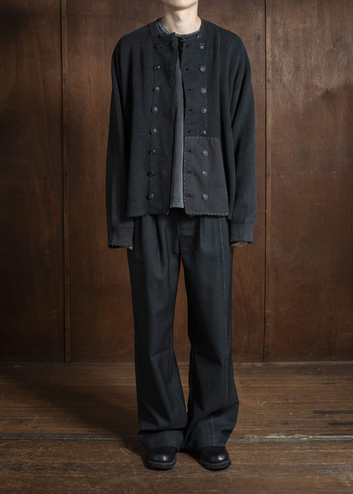 Professor.E FRAYED PANTS BLACK 25FW-PE-TRL-05