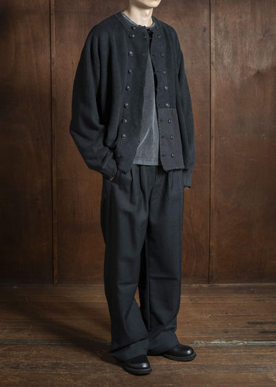 Professor.E DOUBLED BREASTED AGED KNIT BLACK 25FW-PE-KT-02