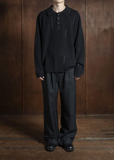 Professor.E AGED POLO BLACK 25FW-PE-KT-03