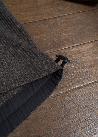 JAN-JAN VAN ESSCHE SWEAT#70 WOVEN SWEAT WITH FRONT POCKETS AND DRAWSTRING Yak Linen Cotton | Brown Striped