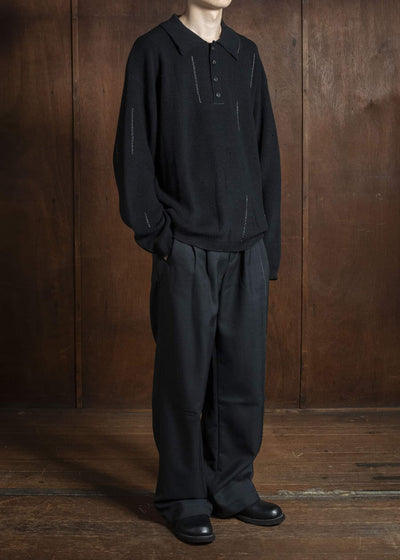 Professor.E AGED POLO BLACK 25FW-PE-KT-03