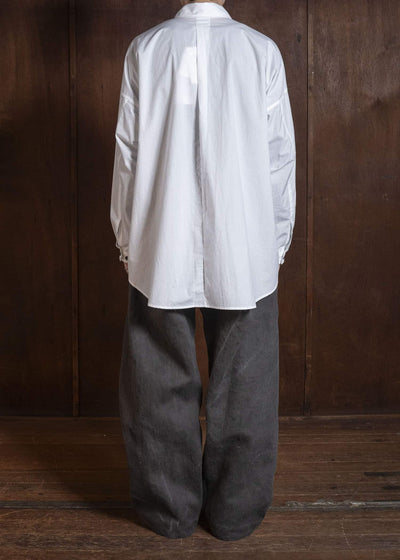 JAN-JAN VAN ESSCHE TROUSERS#90 OVERSIZED 6-POCKET DENIM WITH DRAWSTRING INSIDE Cotton Hemp Denim | Sumi Kakishibu