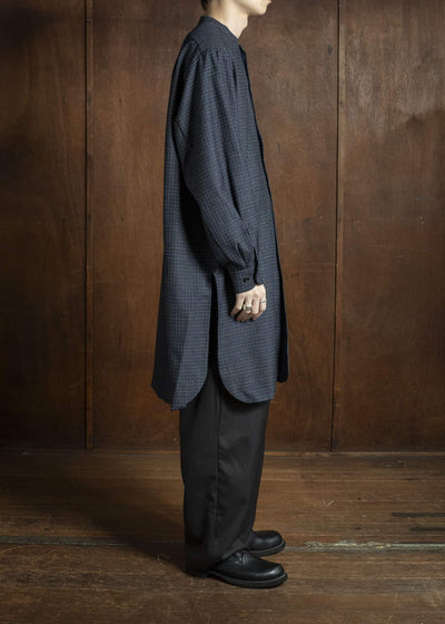 Gorsch 13-2ND-SHCO-VIN Vintage Wool Check Shirt Coat Navy Check