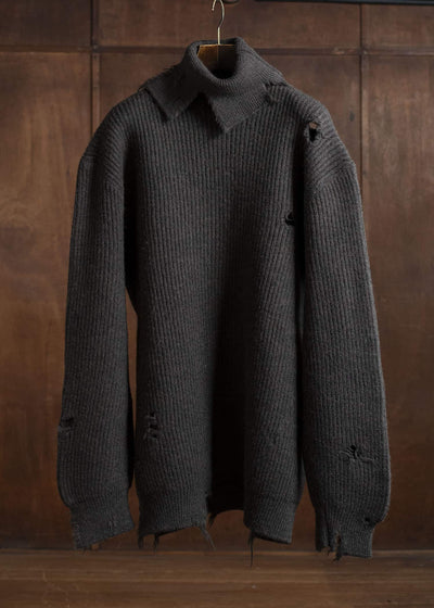 HED MAYNER 22AW Destroyed Turtle Neck Knit