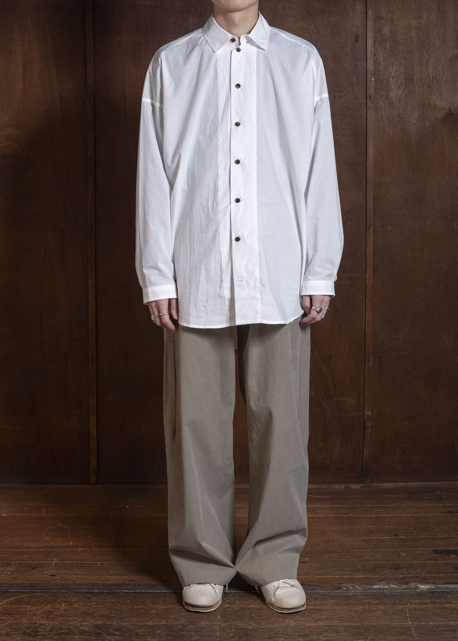 TROUSERS#90 OVERSIZED 6-POCKET DENIM WITH DRAWSTRING INSIDE Time Washed Light | Stone Grey