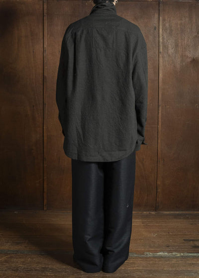 Gorsch 13-2ND-TR03-WH Wool Hemp Easy Trousers Black