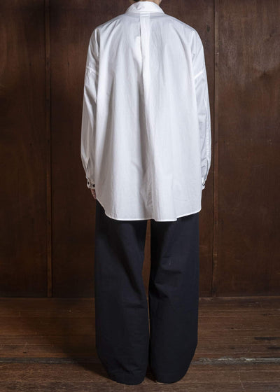 JAN-JAN VAN ESSCHE TROUSERS#90 OVERSIZED 6-POCKET DENIM WITH DRAWSTRING INSIDE | CO PAPER FINE TWILL Black