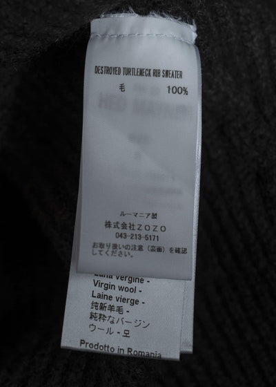 HED MAYNER 22AW Destroyed Turtle Neck Knit