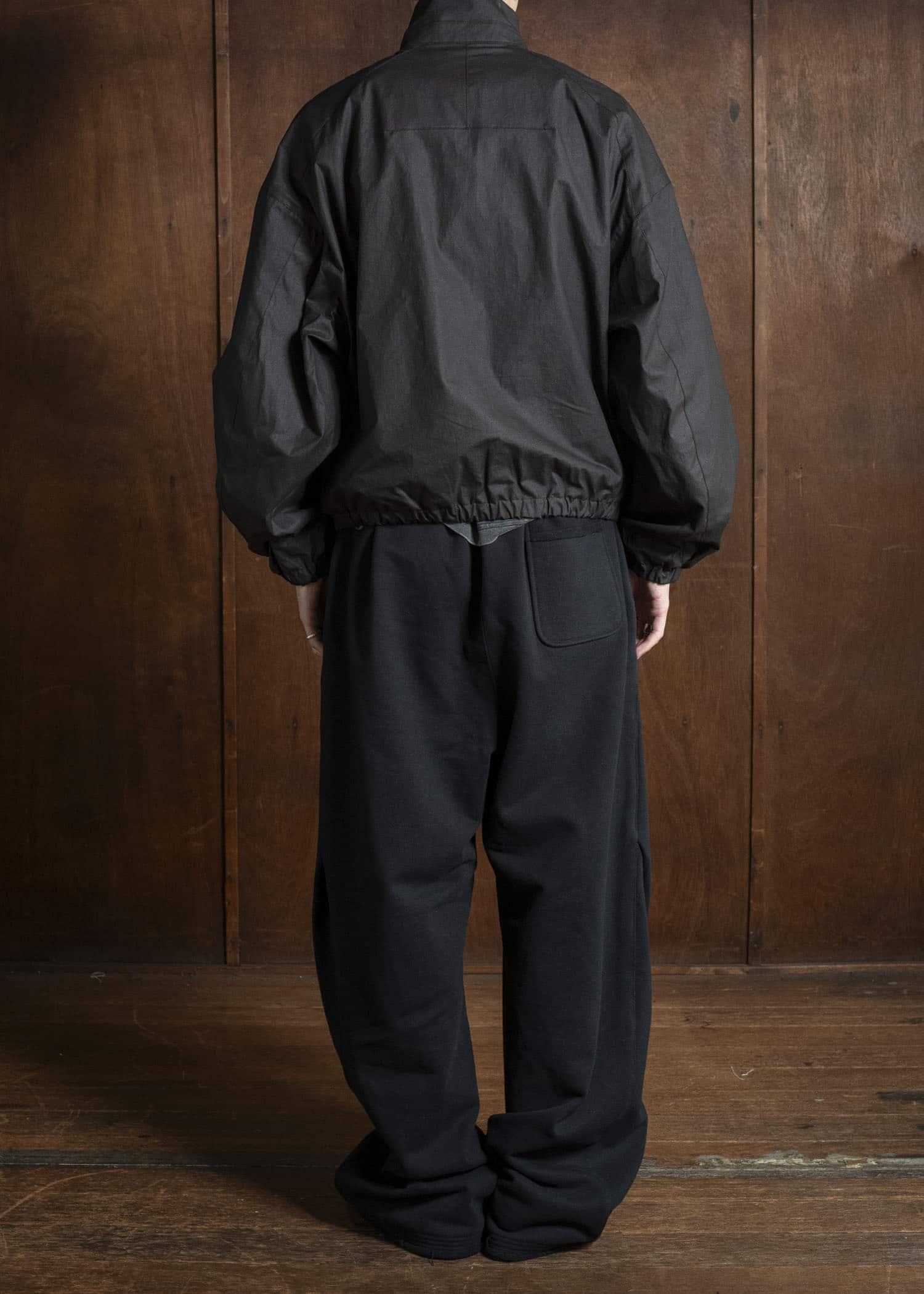 BIBLIOTHERK BR-OT06-AW25-01 DRAPED BLOUSON BLACK