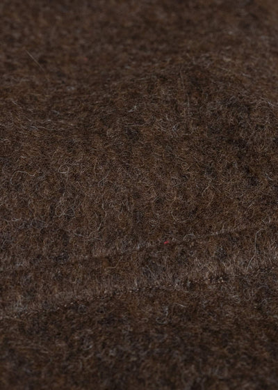 JAN-JAN VAN ESSCHE SWEAT#70 WOVEN SWEAT WITH FRONT POCKETS AND DRAWSTRING Highpile Herringbone | Brown Alpaca