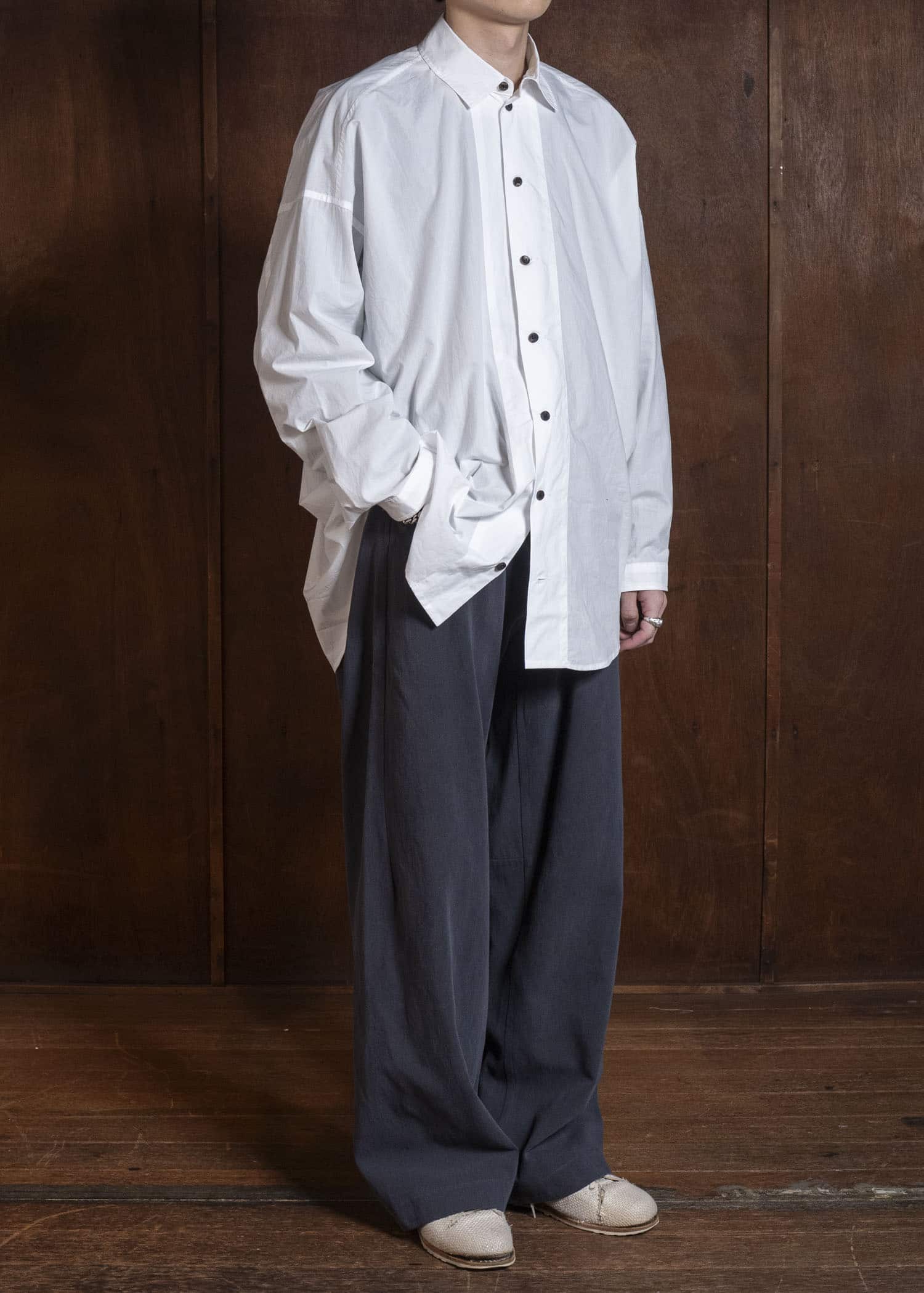 JAN-JAN VAN ESSCHE TROUSERS#90 DENIM STYLE TROUSERS | CO HEMP DENSE TWILL | Logwood