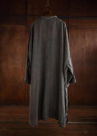 KLASICA Wide Cut Vintage Work Coat / Brown Dye Stripe