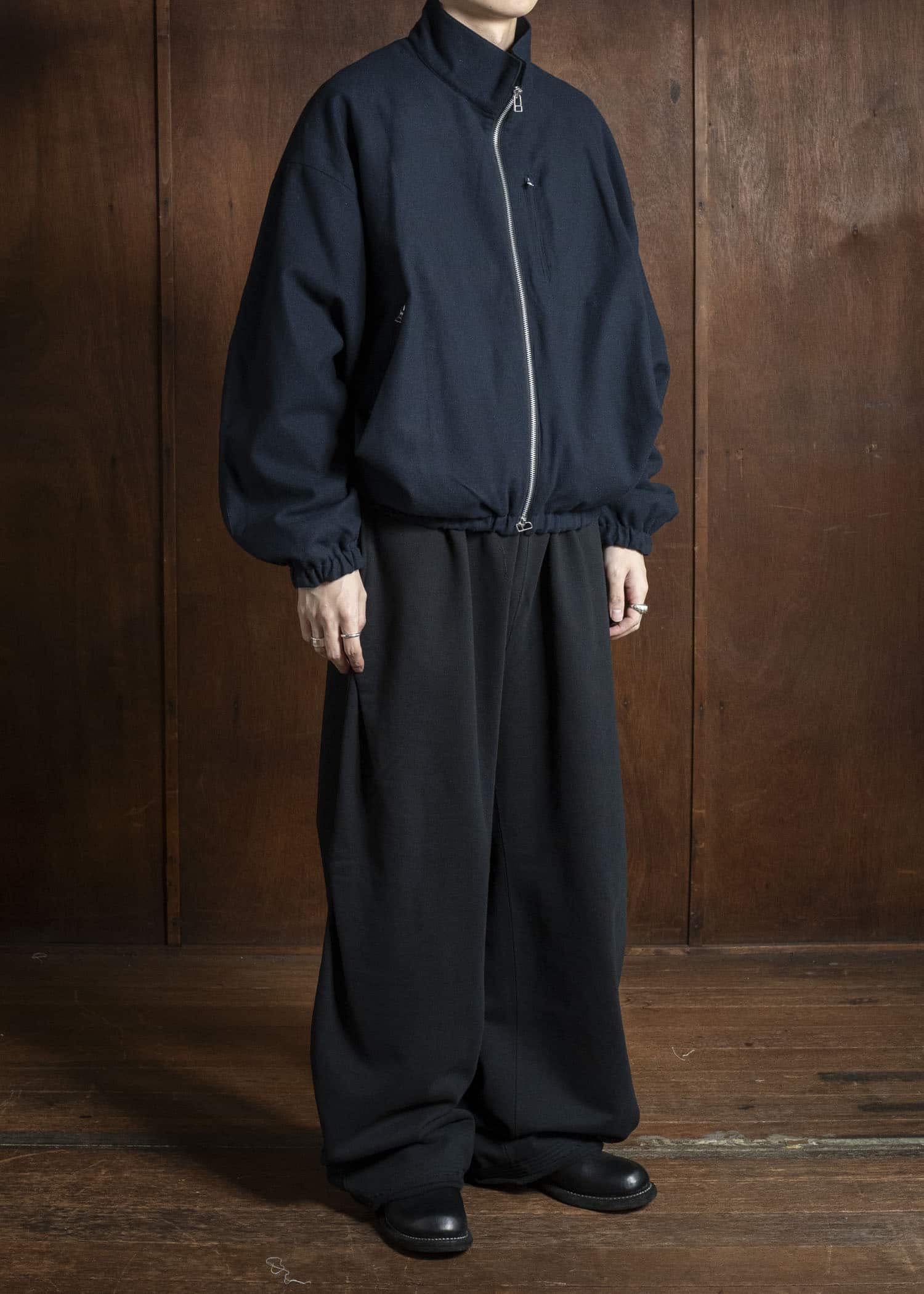 BIBLIOTHERK BR-OT06-AW25-02 DRAPED BLOUSON NAVY