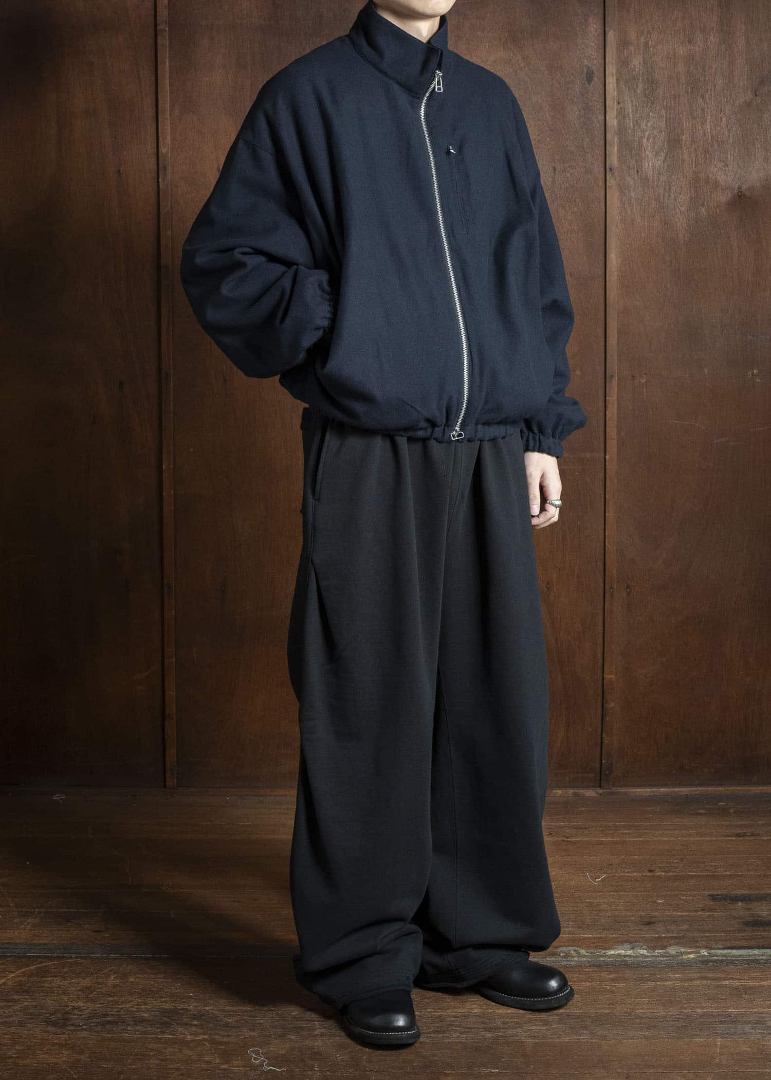 BIBLIOTHERK BR-OT06-AW25-02 DRAPED BLOUSON NAVY