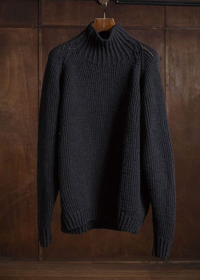 JAN-JAN VAN ESSCHE KNIT#68 HAND KNITTED TURTLE NECK SWEATER Lalin | Black