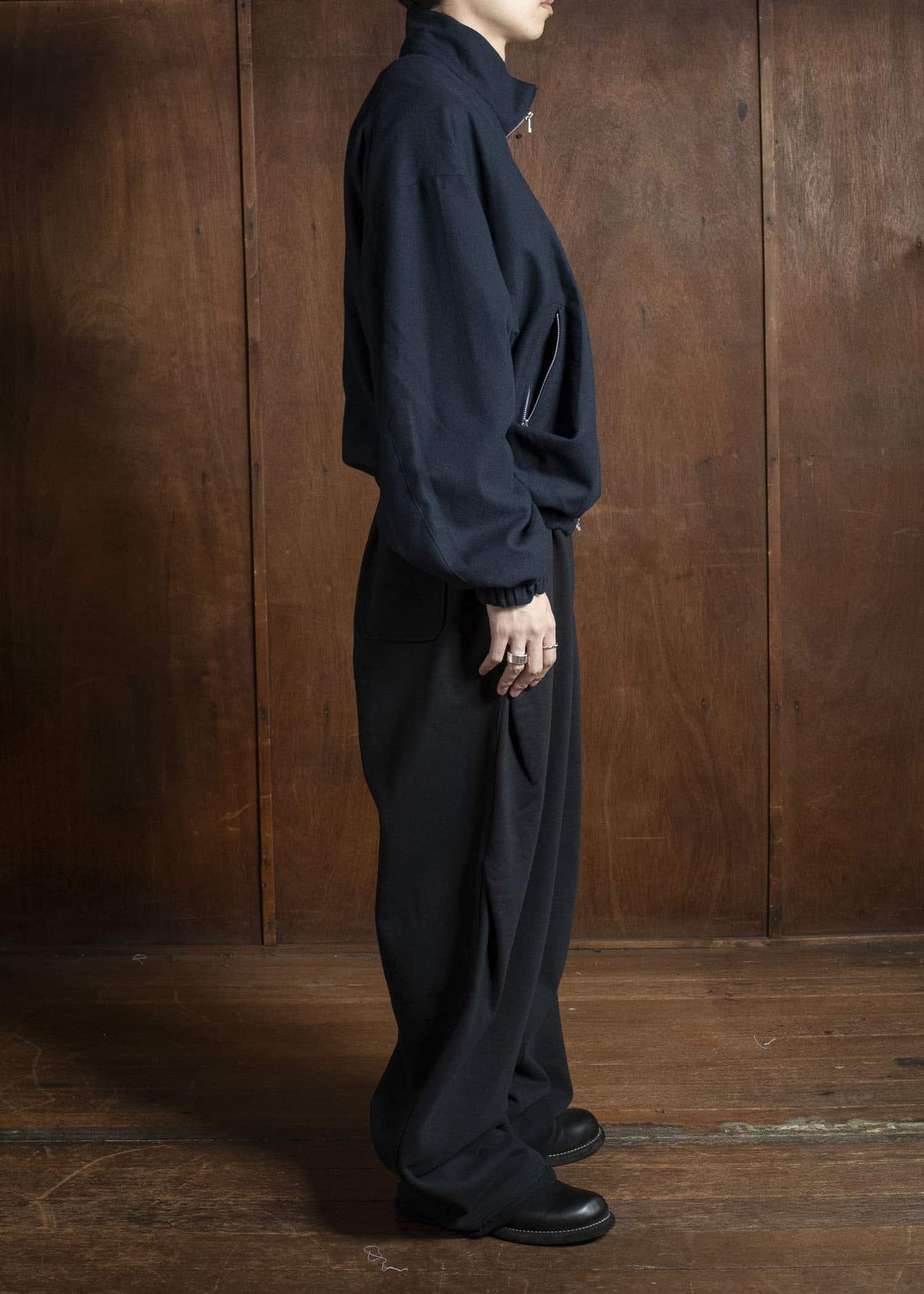 BIBLIOTHERK BR-OT06-AW25-02 DRAPED BLOUSON NAVY