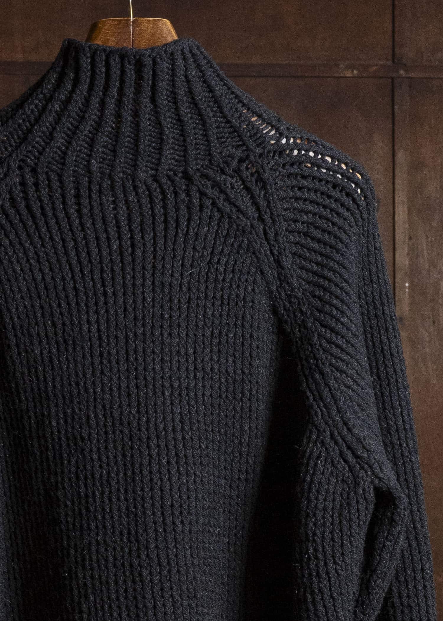JAN-JAN VAN ESSCHE KNIT#68 HAND KNITTED TURTLE NECK SWEATER Lalin | Black