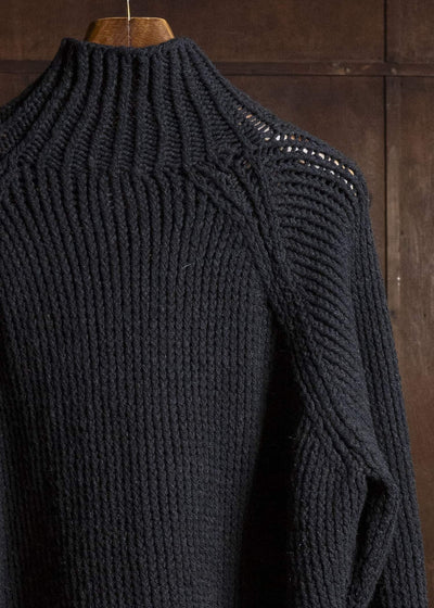 JAN-JAN VAN ESSCHE KNIT#68 HAND KNITTED TURTLE NECK SWEATER Lalin | Black