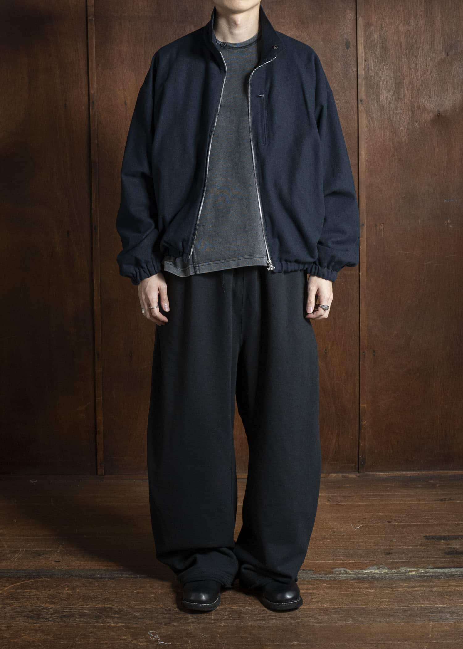 BIBLIOTHERK BR-OT06-AW25-02 DRAPED BLOUSON NAVY