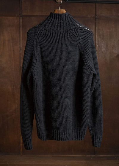 JAN-JAN VAN ESSCHE KNIT#68 HAND KNITTED TURTLE NECK SWEATER Lalin | Black