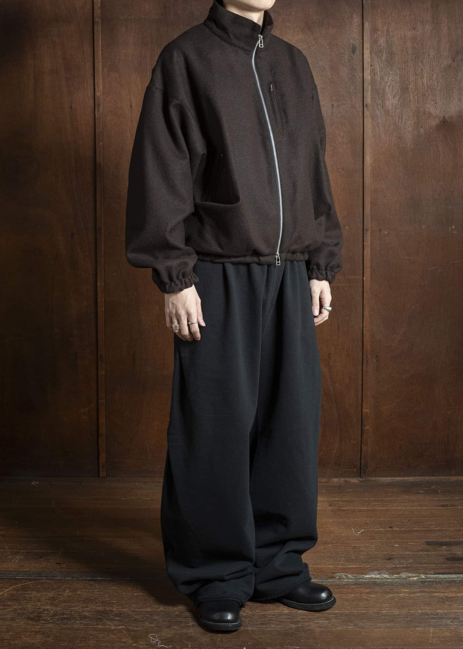 BIBLIOTHERK BR-OT06-AW25-01 DRAPED BLOUSON BROWN