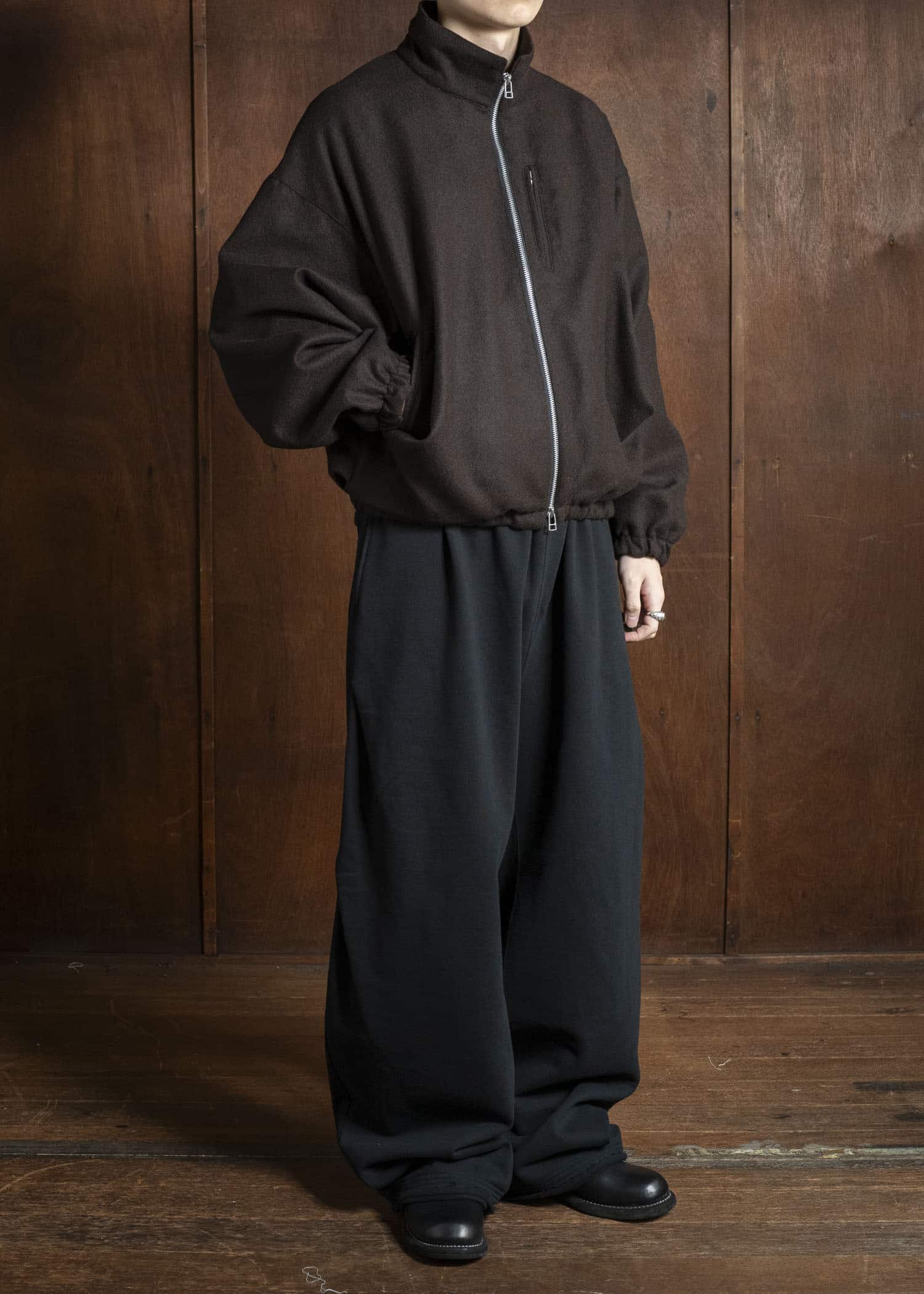 BIBLIOTHERK BR-OT06-AW25-01 DRAPED BLOUSON BROWN