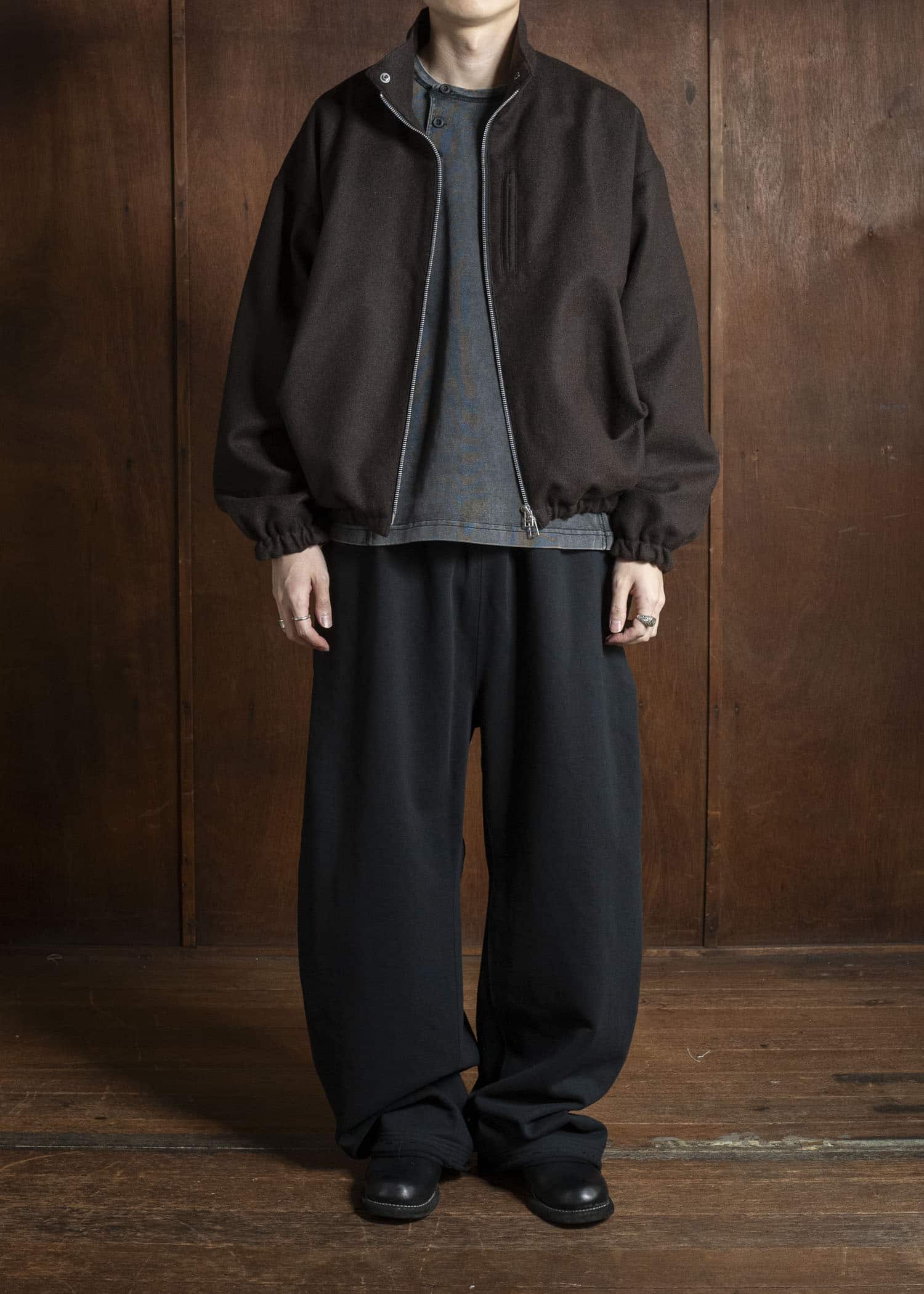 BIBLIOTHERK BR-OT06-AW25-01 DRAPED BLOUSON BROWN