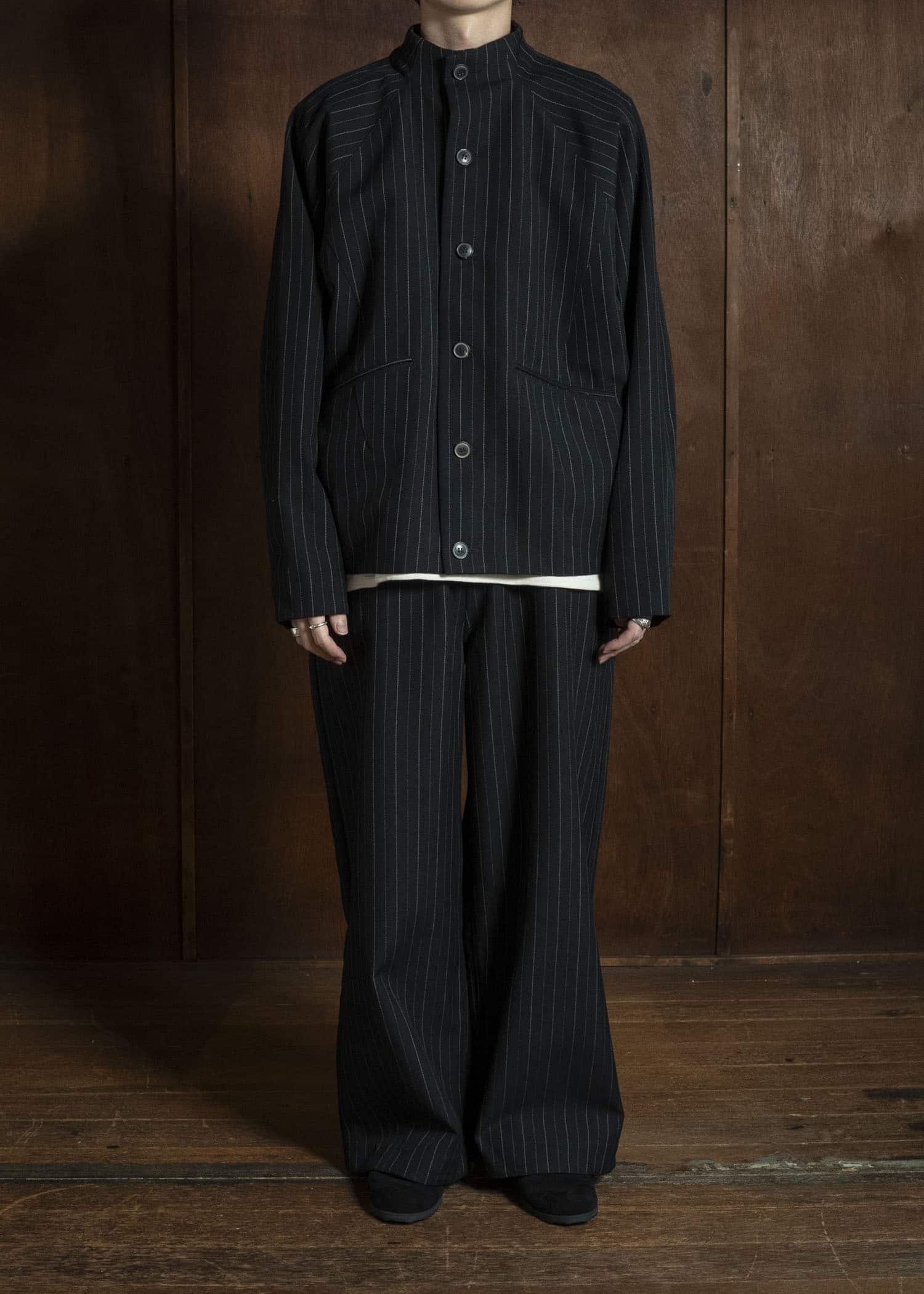 unkruid five pockets black pinstripe