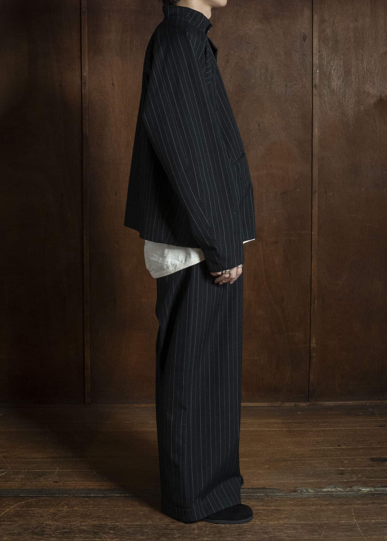 unkruid five pockets black pinstripe