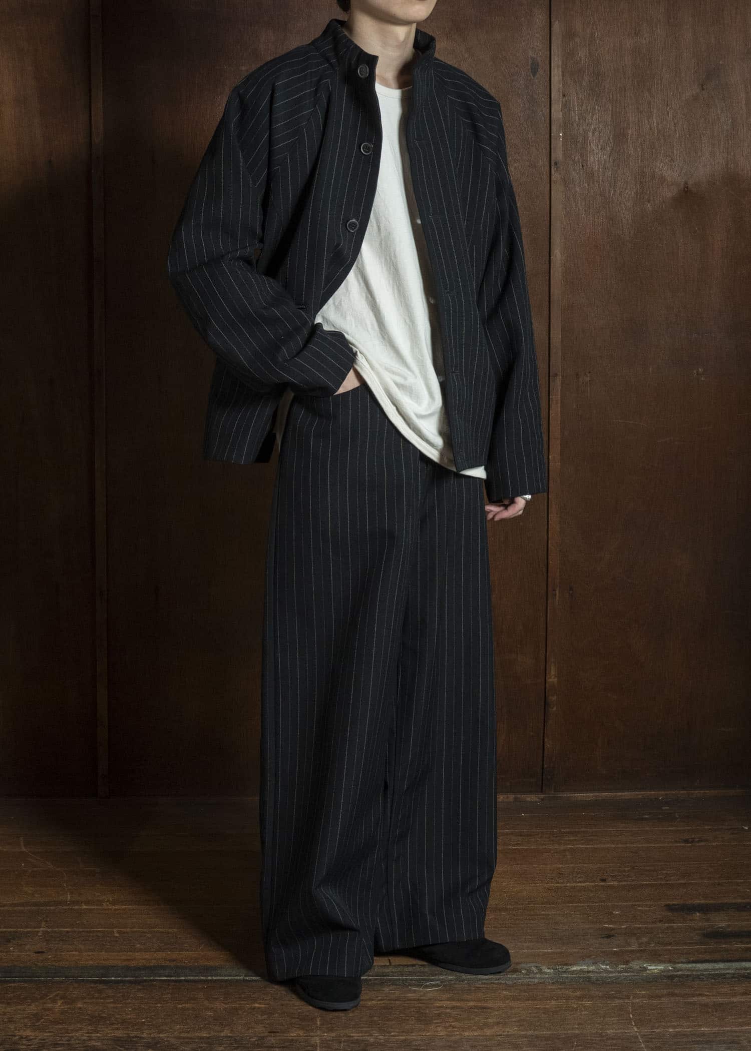 unkruid five pockets black pinstripe