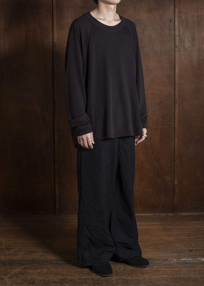 JAN-JAN VAN ESSCHE TEE#93 LOOSE FIT CREWNECK RAGLAN TEE Co Cashmere Pancake | Ebony Black