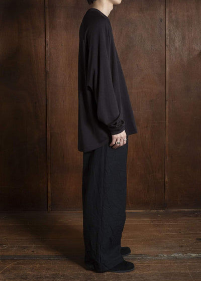 JAN-JAN VAN ESSCHE TEE#93 LOOSE FIT CREWNECK RAGLAN TEE Co Cashmere Pancake | Ebony Black