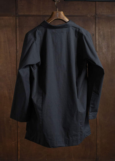 Gathering Textiles Farmer Shirt Organic Cotton Poplin , Naturally Dyed Black FAS01-CP-BK