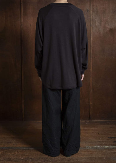 JAN-JAN VAN ESSCHE TEE#93 LOOSE FIT CREWNECK RAGLAN TEE Co Cashmere Pancake | Ebony Black