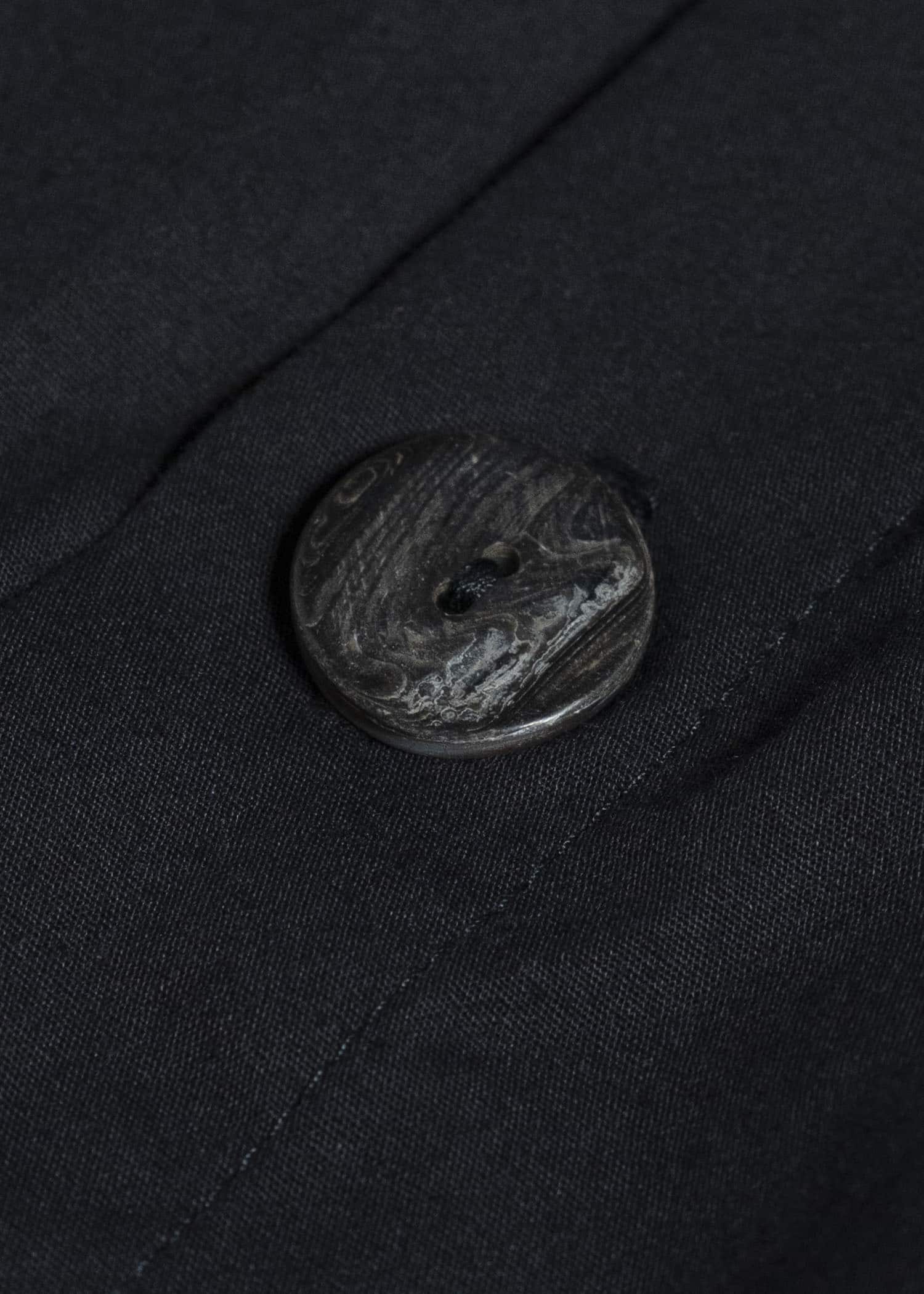 Gathering Textiles Farmer Shirt Organic Cotton Poplin , Naturally Dyed Black FAS01-CP-BK