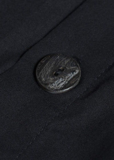 Gathering Textiles Farmer Shirt Organic Cotton Poplin , Naturally Dyed Black FAS01-CP-BK