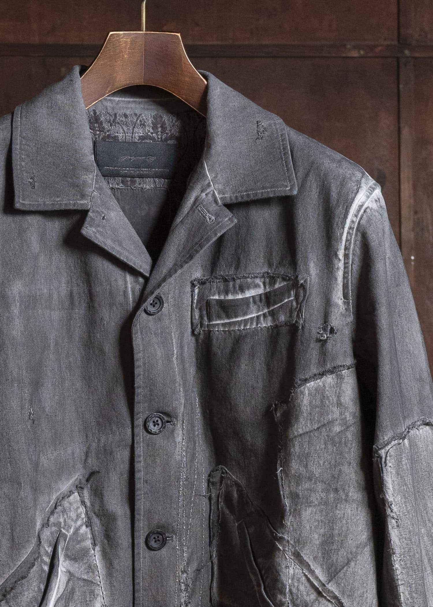 Professor.E AGED WORK JKT COLD DYED GREY 26SS-PE-JKT-03
