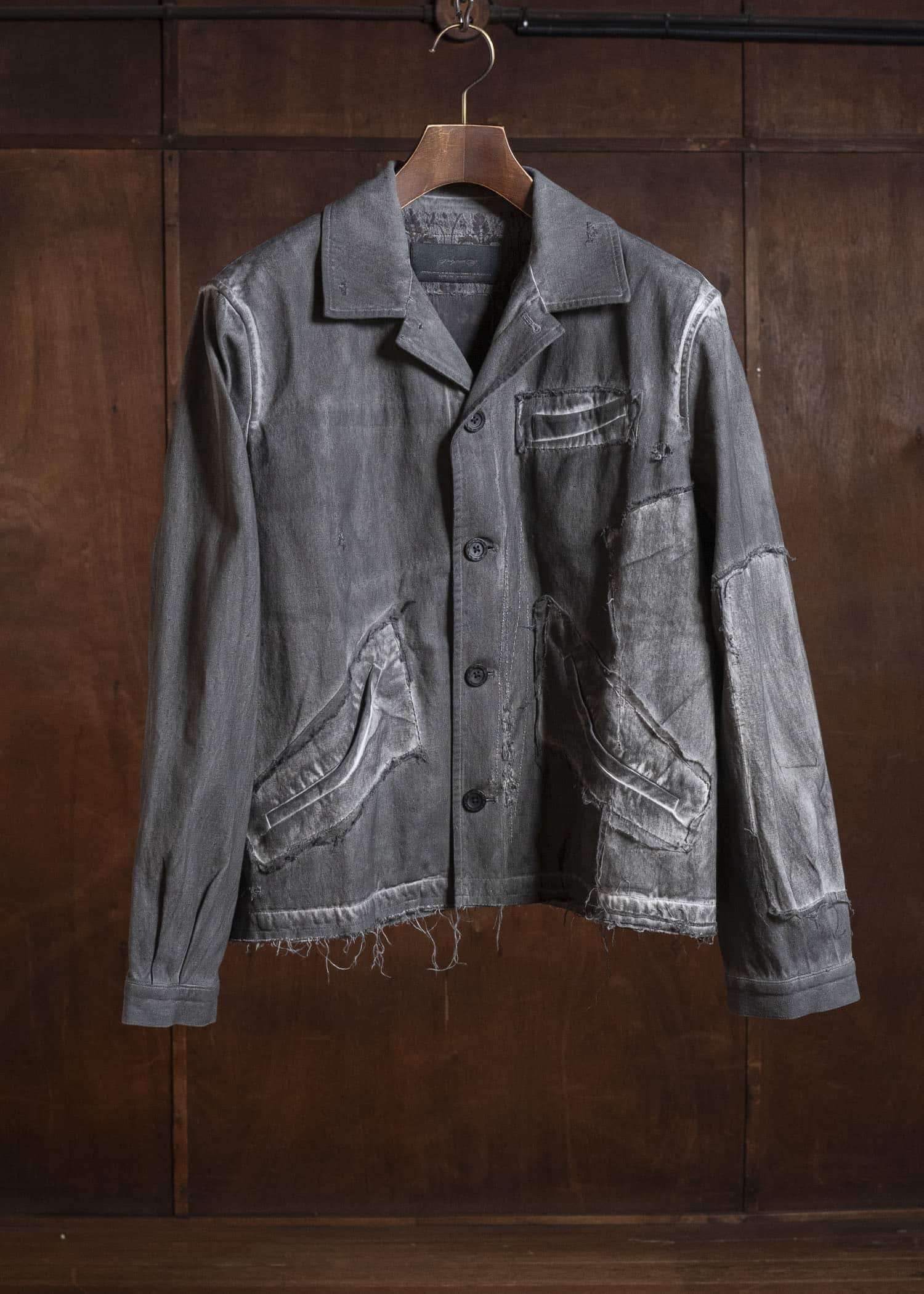 Professor.E AGED WORK JKT COLD DYED GREY 26SS-PE-JKT-03