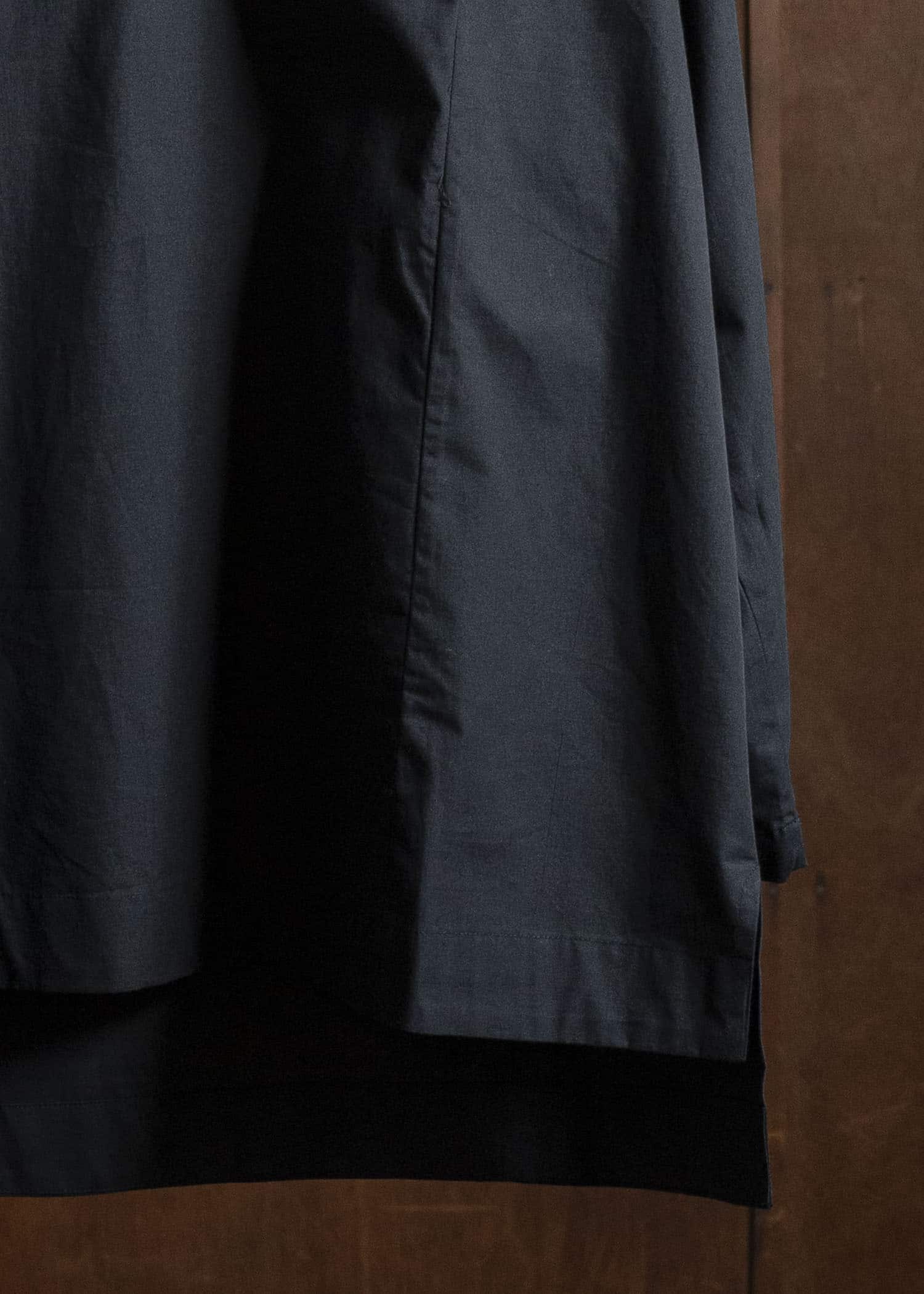 Gathering Textiles Fisherman Shirt Organic Cotton Poplin , Naturally Dyed Black FIS01-CP-BK