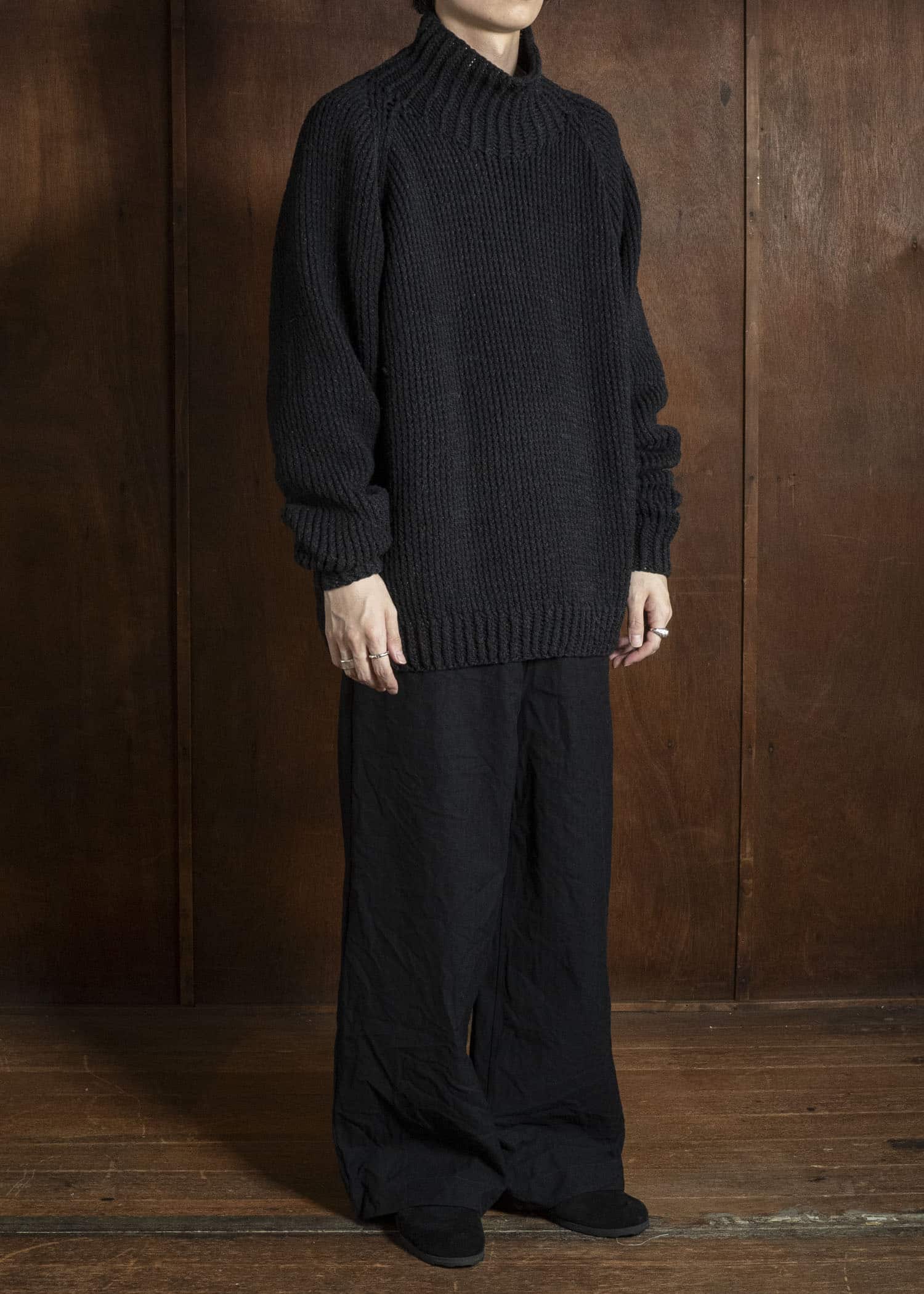 unkruid five pockets black herringbone