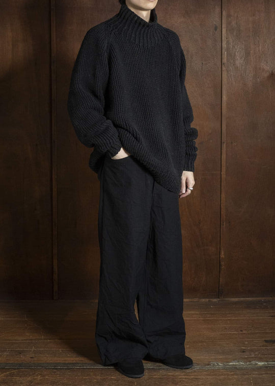 unkruid five pockets black herringbone